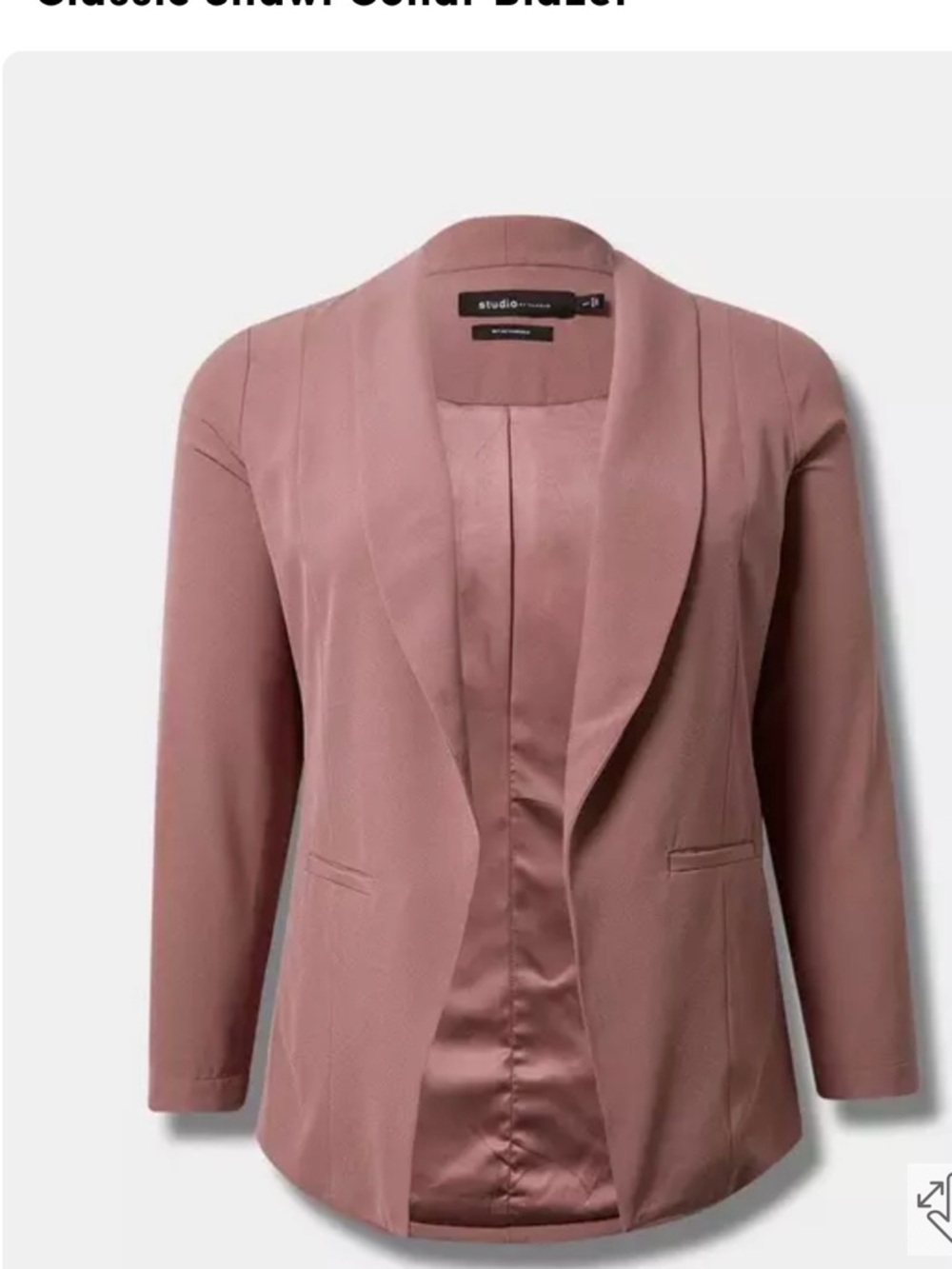 torrid Dusty Rose Shawl Collar Blazer